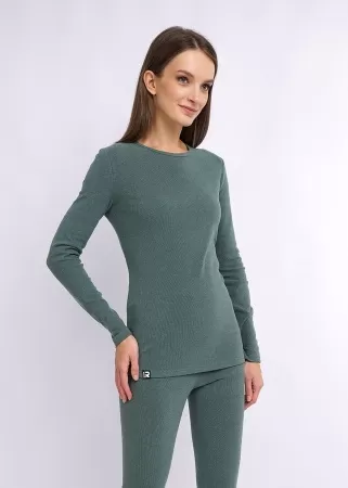 Клевер джемпер женский т.зеленый/молочный CLE LPK017k