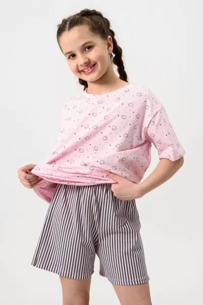 Пижама детская Потеха. Цвет розовый. Звезды. 