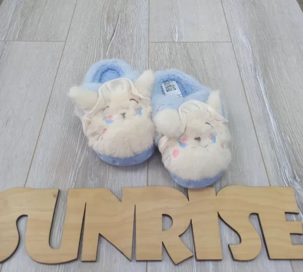 Тапочки детские домашние. Зайчик. Голубой