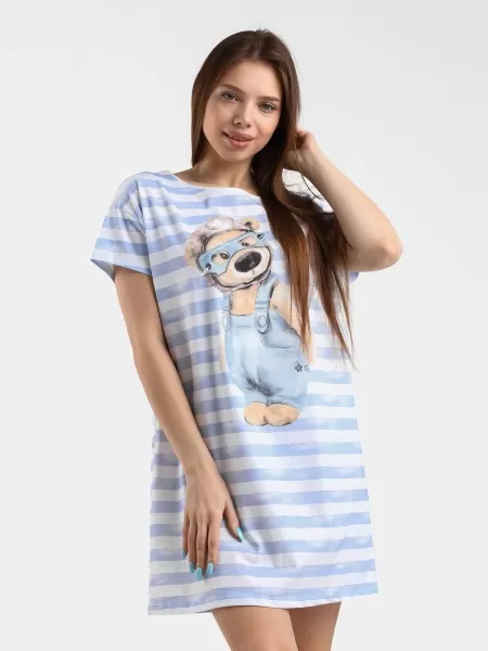 Футболка удлин. жен. Childrens Dream - небесный