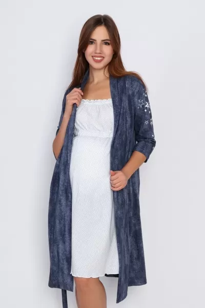 Комплект женский Забота (т.синий принт)