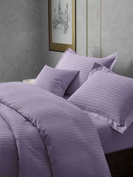 КПБ Страйп-Сатин  с прост.на резинке Лаванда