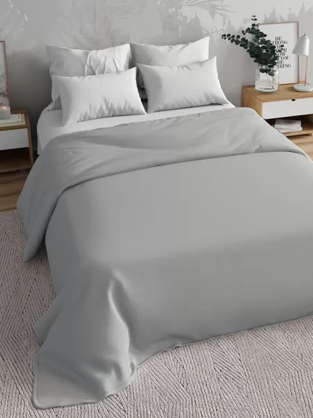 КПБ Перкаль премиум с прост. на резинке Меркури серый