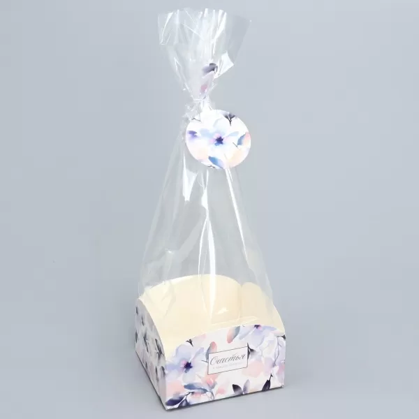 Пакет с коробкой "Цветы" 