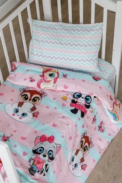 Комплект постельного белья; ткань Поплин.  Ясельный  ("Juno" Малыши девочки)