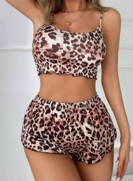 Пижама Топ+шорты "Леопард"