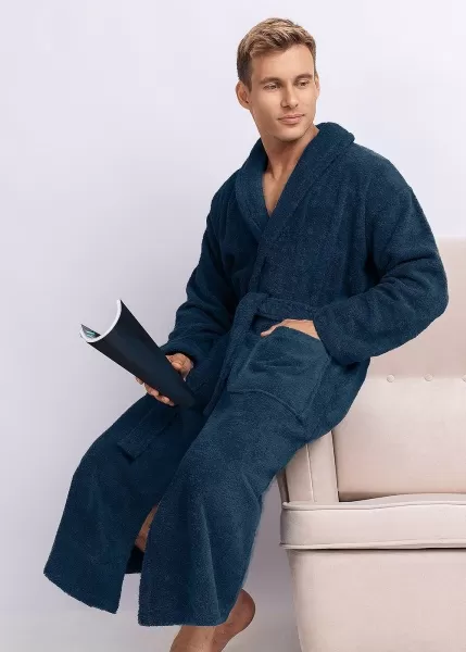 Клевер Халат мужской CLE MX430610 джинсовый 