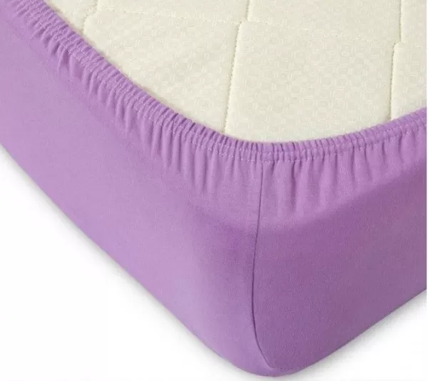 Простыня трикотажная резинка(Лиловый)