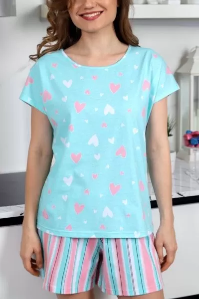 Пижама с шортами "Счастье"(МЯТНЫЙ)