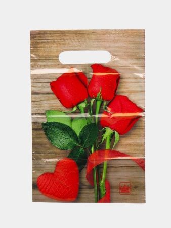 Пакет подарочный "Свежие розы"