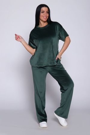 Костюм женский с брюками 71090 (т.зеленый)