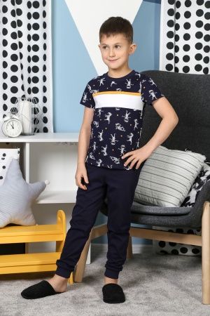 Пижама для мальчика Мумии-3 (темно-синий)